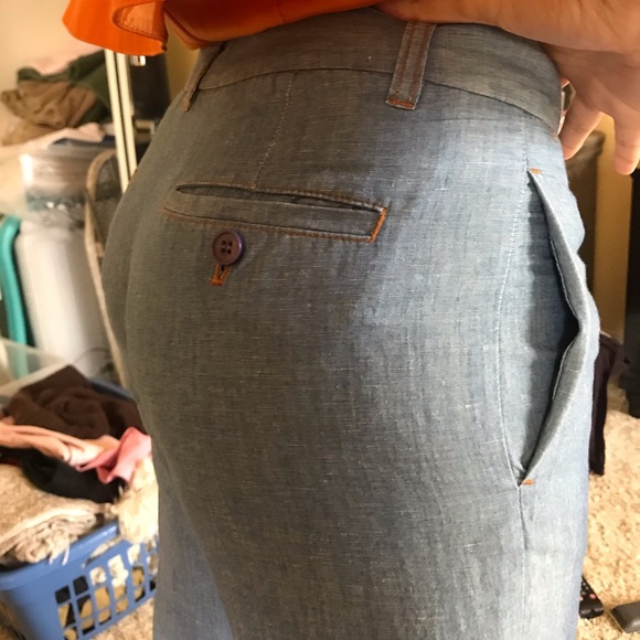 Theory brand light denim bell bottom pants - Picture 6 of 8